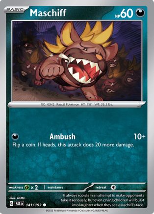 SV02: Paldea Evolved Maschiff #141