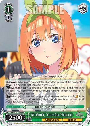 Quintessential Quintuplet Gotoubun Hanayome Movie Eiga Radio CD + 5 PR  Weiss Schwarz