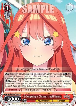 Quintuplicate Trails, Miku Nakano (5HY/W101-E082 R) [The Quintessentia