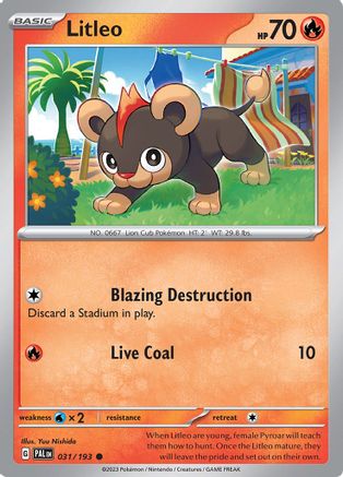 SV02: Paldea Evolved Litleo #031