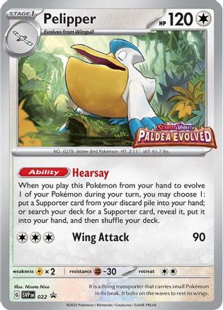 SV: Scarlet & Violet Promo Cards Pelipper - 022 (Prerelease) #022