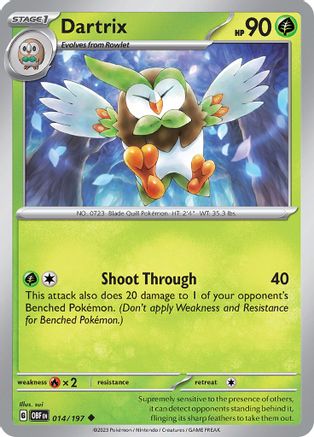 SV03: Obsidian Flames Dartrix #014