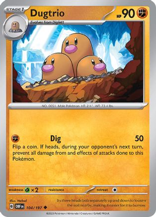 SV03: Obsidian Flames Dugtrio #104