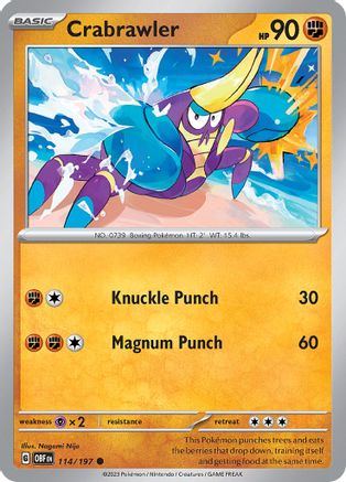 SV03: Obsidian Flames Crabrawler #114