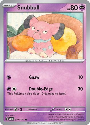 SV03: Obsidian Flames Snubbull #087