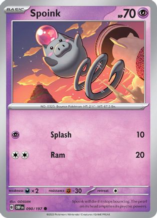 SV03: Obsidian Flames Spoink #090