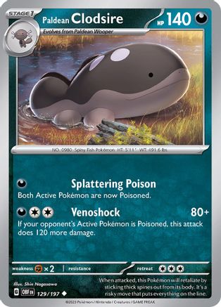SV03: Obsidian Flames Paldean Clodsire #129