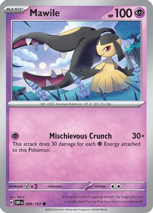 SV03: Obsidian Flames Mawile #089