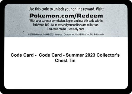 Code Card - Summer 2023 Collector's Chest Tin  Battle Styles Pokémon card