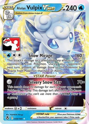 Prize Pack Series Cards Alolan Vulpix VSTAR #034