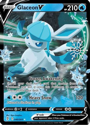 Miscellaneous Cards & Products Glaceon V - 040/203 (Holiday Calendar) #040
