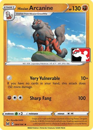 Prize Pack Series Cards Hisuian Arcanine #084