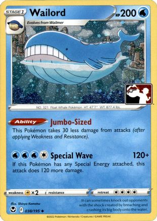 Prize Pack Series Cards Wailord #038