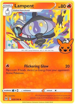 Lampent 25 Trick or Trade BOOster Bundle 2023 Pokémon card