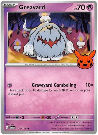 Greavard 104 Trick or Trade BOOster Bundle 2023 Pokémon card