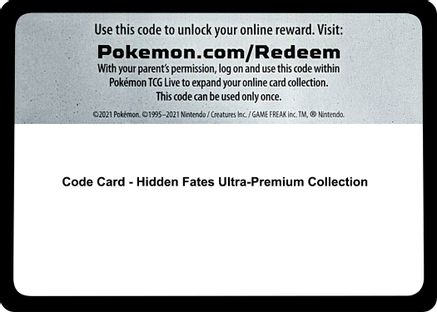 Code Card - Hidden Fates Ultra-Premium Collection  Hidden Fates Pokémon card