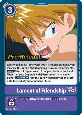 Lament of Friendship