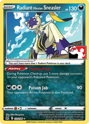 Prize Pack Series Cards Radiant Hisuian Sneasler #123