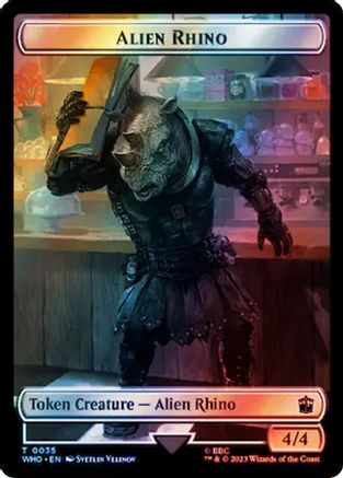Alien Rhino // Treasure (0061) Double-Sided Token (Surge Foil)