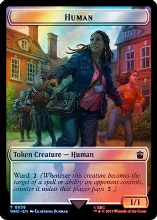 Human (0038) // Clue (0055) Double-Sided Token (Surge Foil)