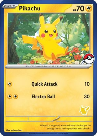 Pikachu (Blue Border)  My First Battle Pokémon card