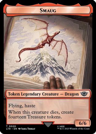 Smaug // Food (0023) Double-Sided Token (Surge Foil)