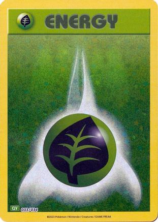 Trading Card Game Classic Basic Grass Energy #033