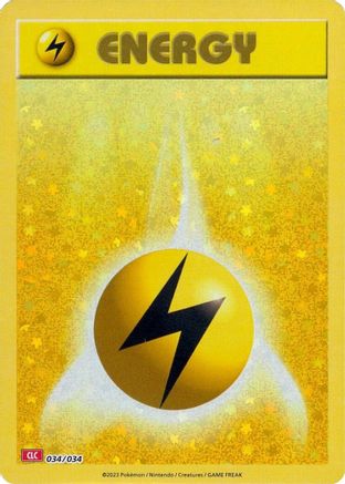 Trading Card Game Classic Basic Lightning Energy #034