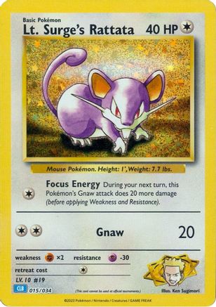 Trading Card Game Classic Lt. Surge's Rattata #015