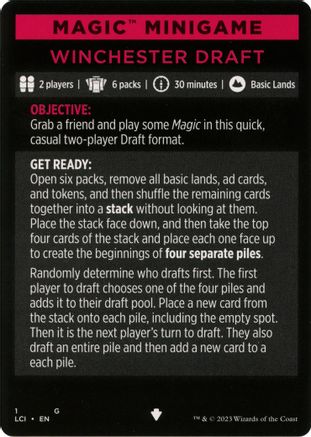 Magic Minigame: Winchester Draft