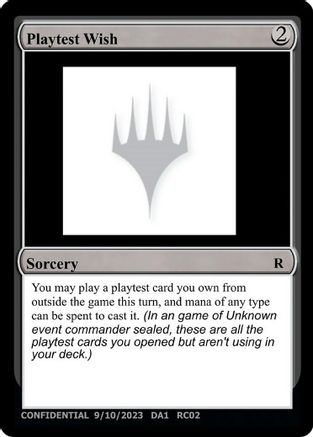 Playtest Wish
