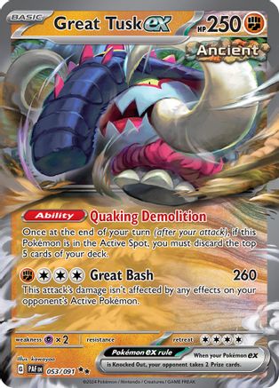 SV: Paldean Fates Great Tusk ex #053