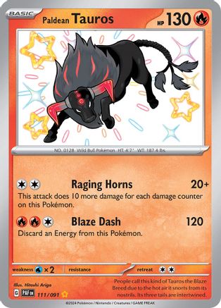 SV: Paldean Fates Paldean Tauros #111