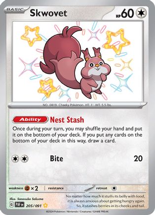 SV: Paldean Fates Skwovet #205