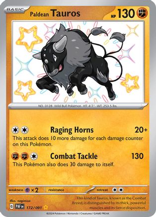 SV: Paldean Fates Paldean Tauros #172