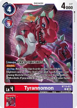 Tyrannomon - Exceed Apocalypse - Digimon Card Game