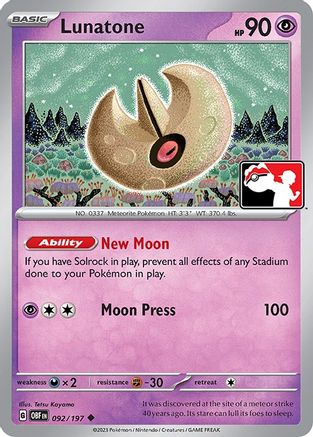 Prize Pack Series Cards Lunatone #092