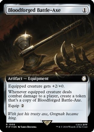 Bloodforged Battle-Axe (Extended Art) (Surge Foil)