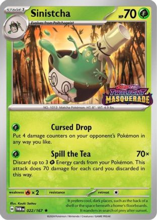 SV: Scarlet & Violet Promo Cards Sinistcha - 022/167 (Prerelease) #022