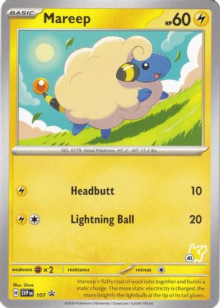 Battle Academy 2024 Mareep - Pikachu 41 #107