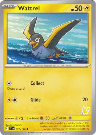 Battle Academy 2024 Wattrel - Pikachu 17 #077