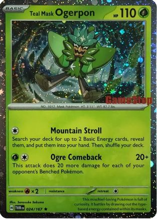Miscellaneous Cards & Products Teal Mask Ogerpon (Cosmos Holo) (Gamestop Exclusive) #024