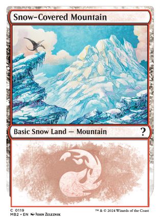 Snow-Covered Mountain (White Border)