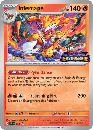 SV: Scarlet & Violet Promo Cards Infernape - 116 (Prerelease) [Staff] #116