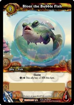 World of Warcraft TCG Bloat the Bubble Fish Unscratched Loot Card Throne 1/3 