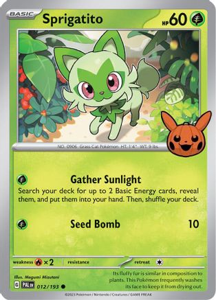 Sprigatito 12 Trick or Trade BOOster Bundle 2024 Pokémon card