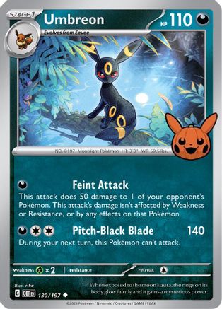 Umbreon 130 Trick or Trade BOOster Bundle 2024 Pokémon card