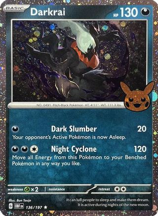 Darkrai (Cosmos Holo) 136 Trick or Trade BOOster Bundle 2024 Pokémon card