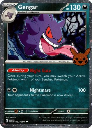 Gengar (Cosmos Holo) 57 Trick or Trade BOOster Bundle 2024 Pokémon card