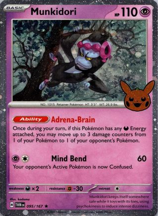 Munkidori (Cosmos Holo) 95 Trick or Trade BOOster Bundle 2024 Pokémon card